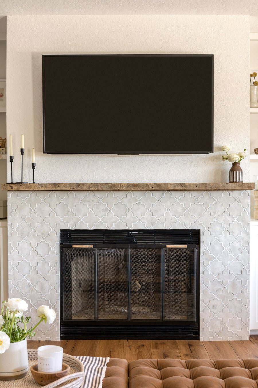 Eclectic Acre Ranch Fireplace