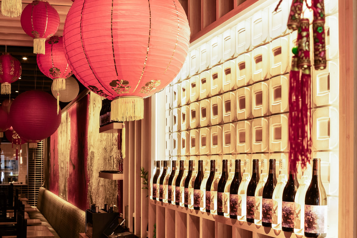 Bar under red lanterns
