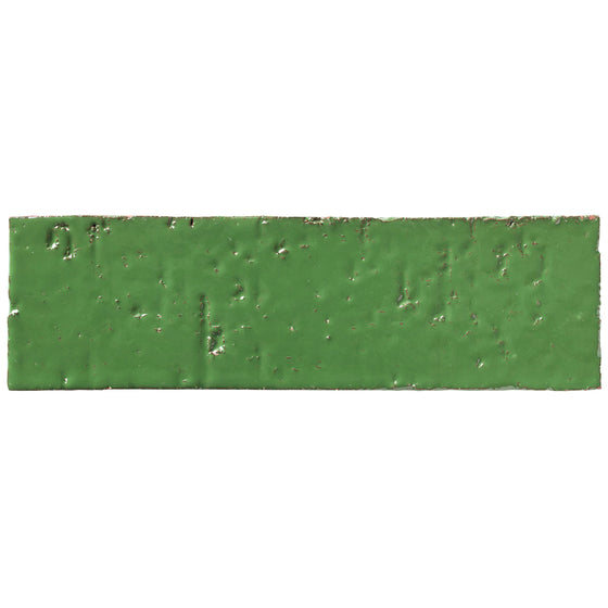 2x8 glazed brick in Lucky Green