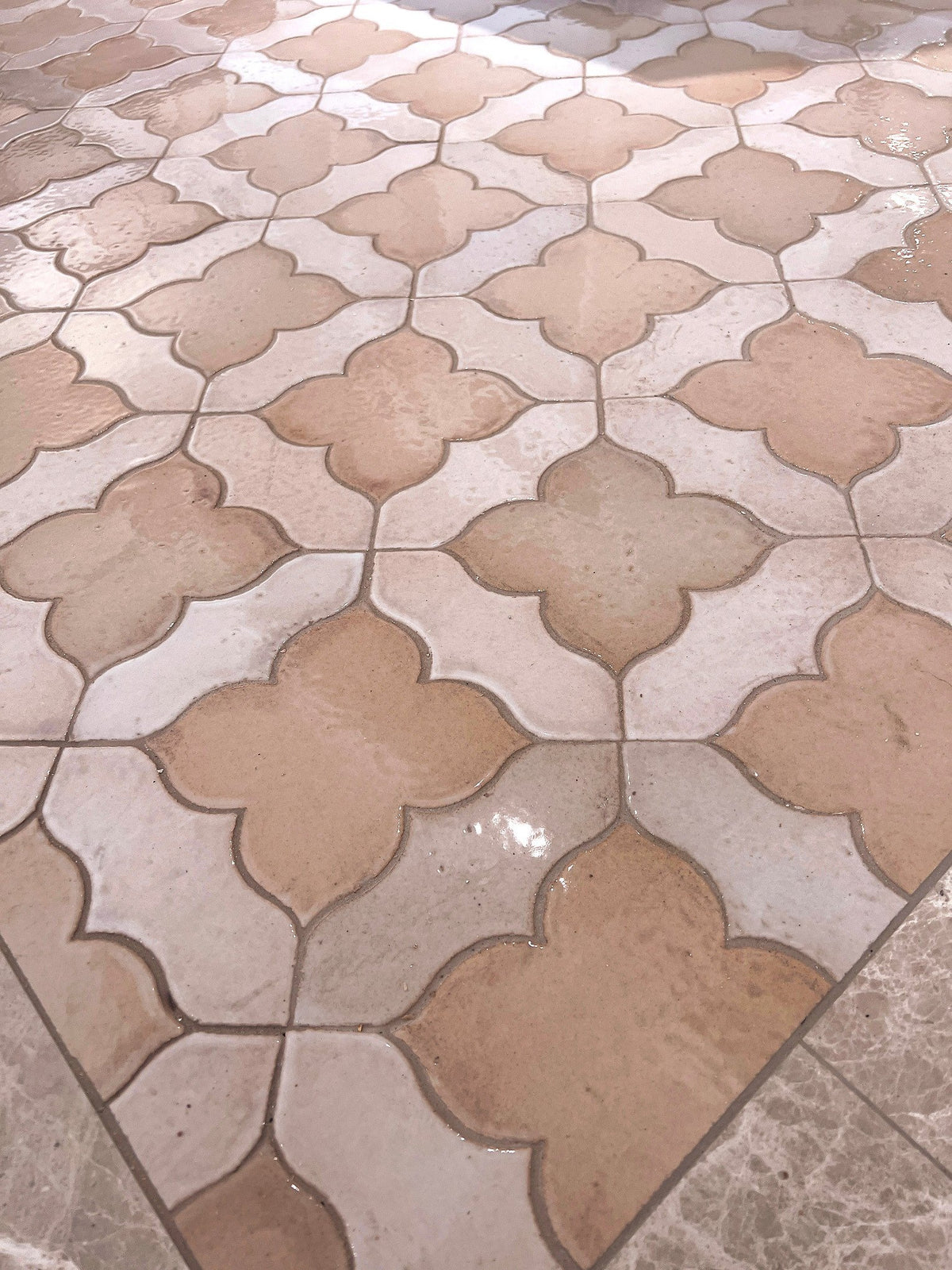 Amaryllis tile meeting marble floor