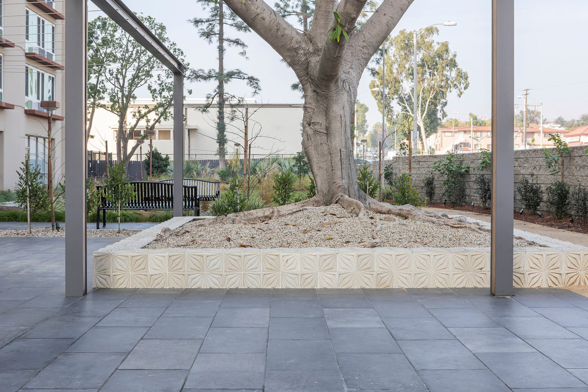 Planter and porcelain paving