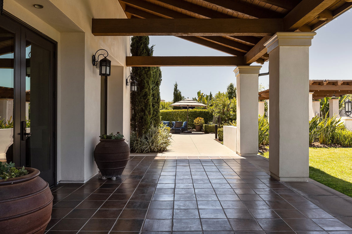 Covered porch with Leather Studio floor