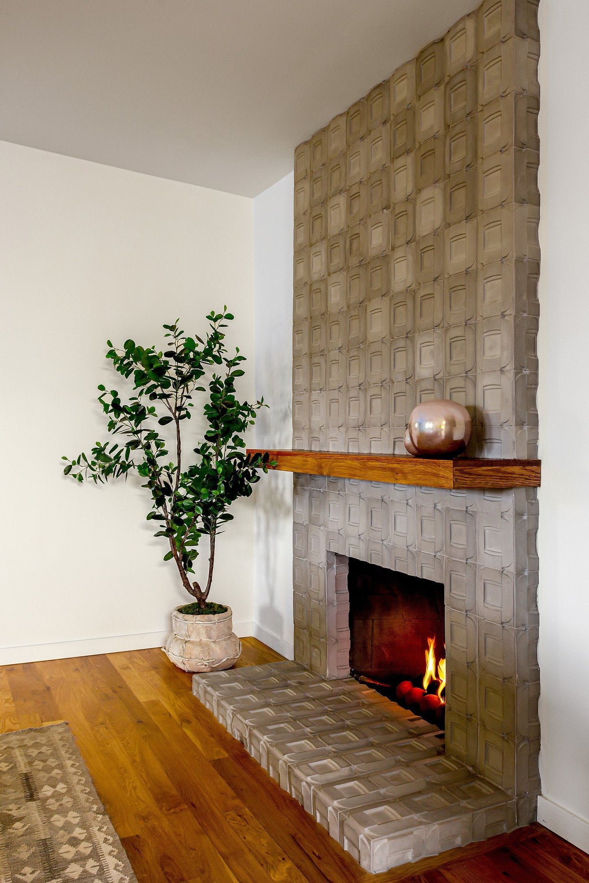 Buckle tile hearth and chimney