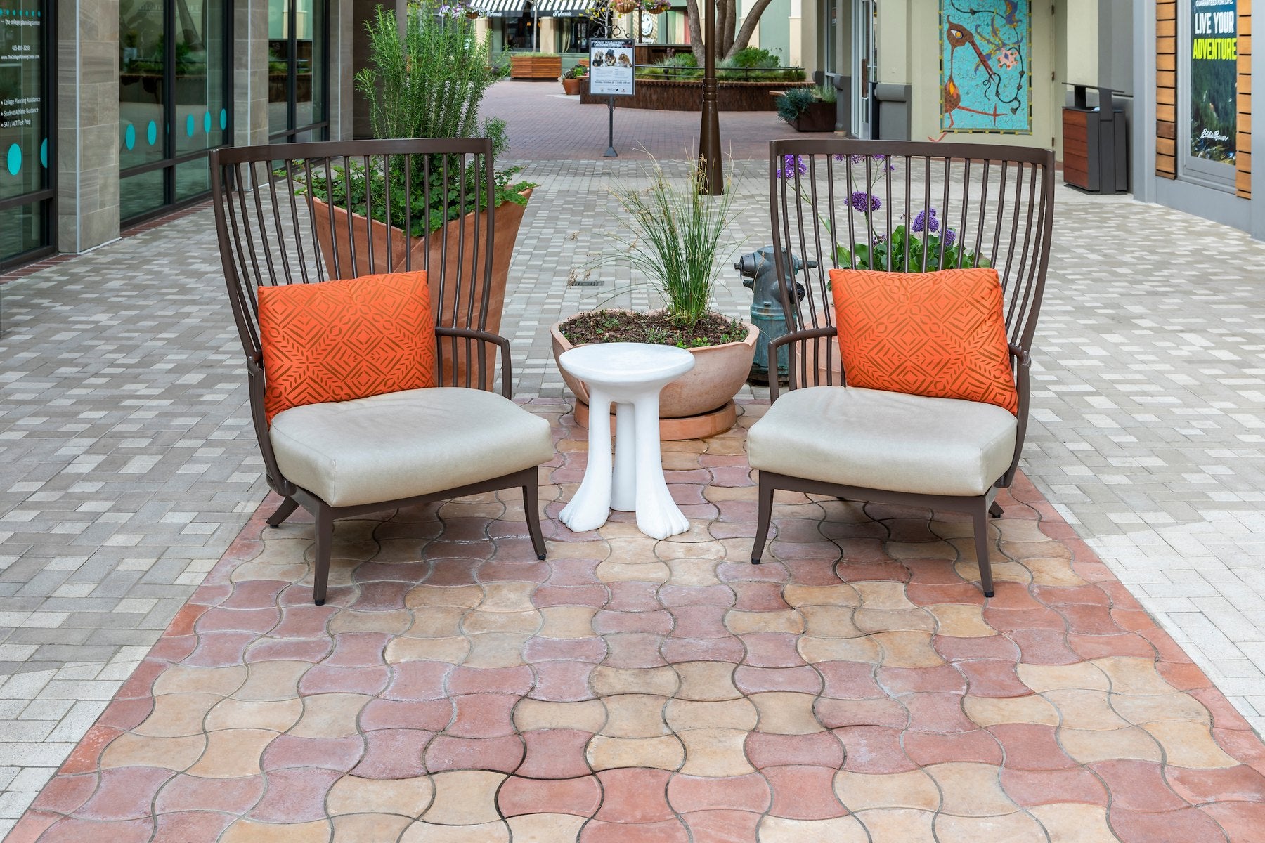 Durango 6x8 terrace set into a machine made paver walk, Corte Madera