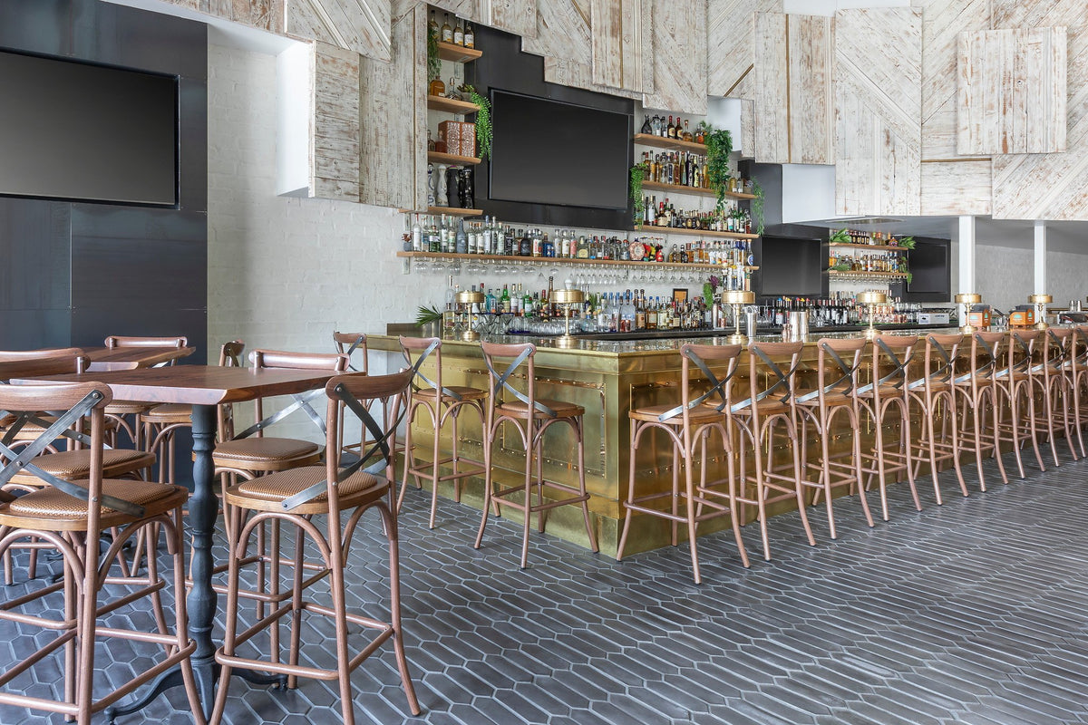 Bar seating over Picket tile