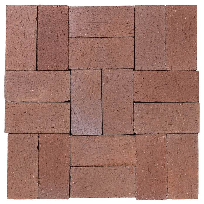 Several Catalina brick pavers in Light Ironspot laid up together, showing the range within the color