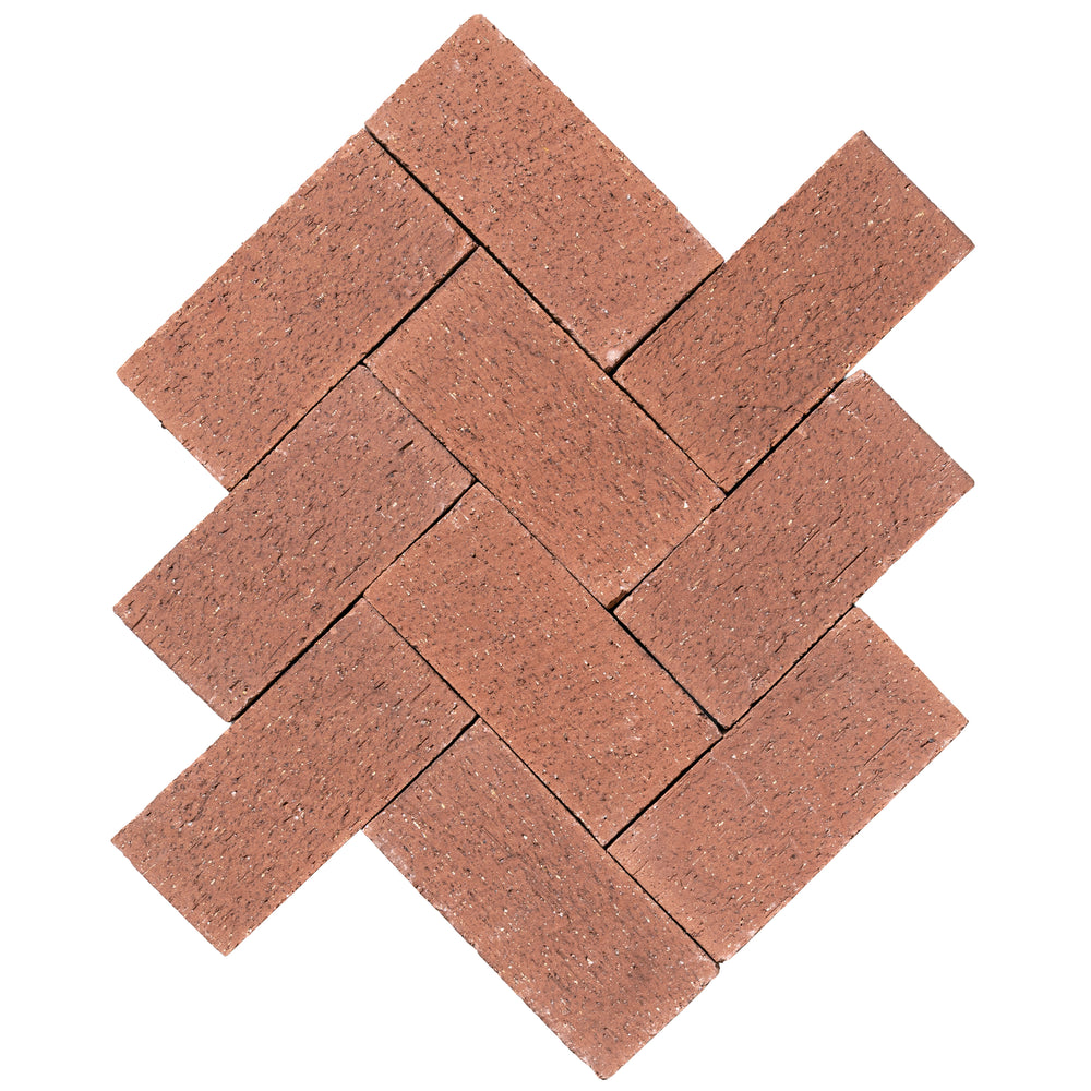 Catalina brick pavers in Rose Tan laid up in Herringbone