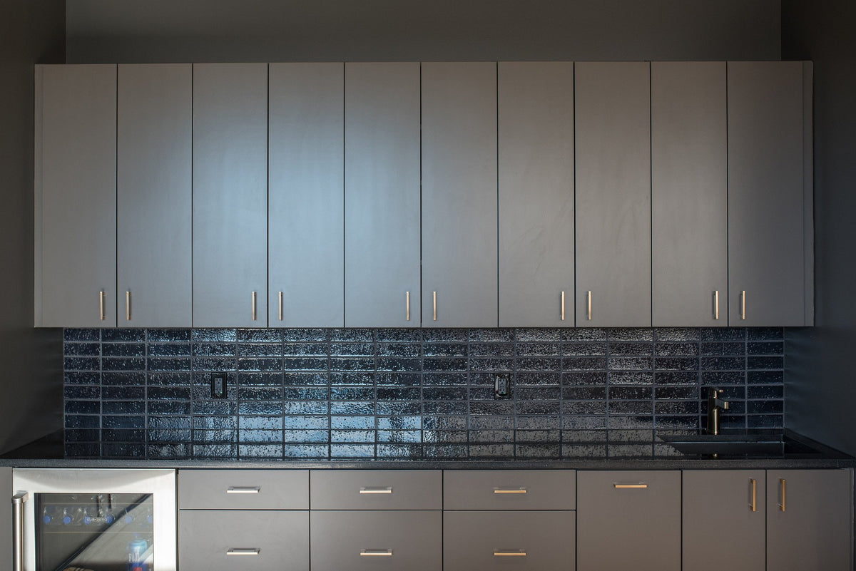 Break room with Midnight Blue brick