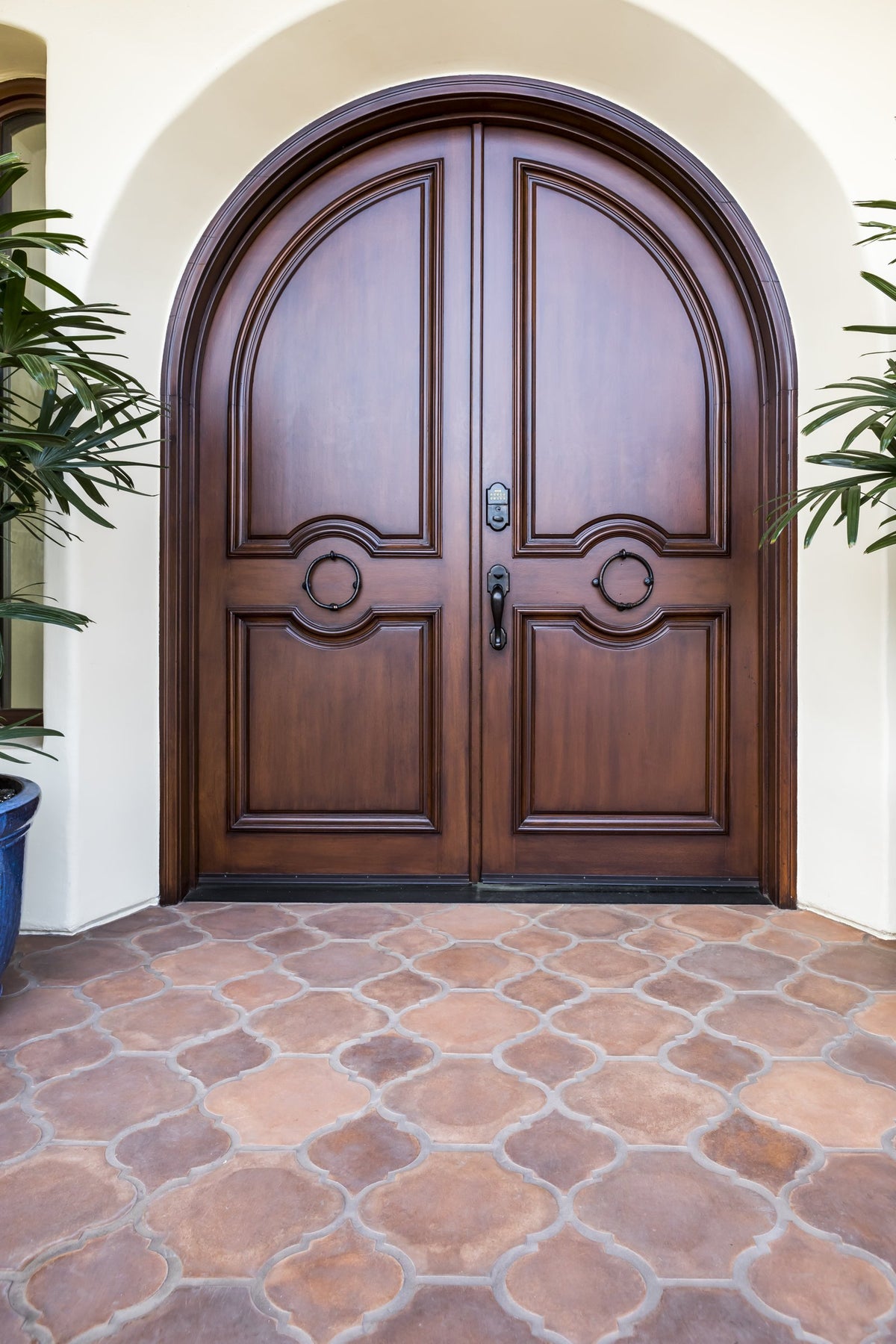 Arched front door and Arabesque entry