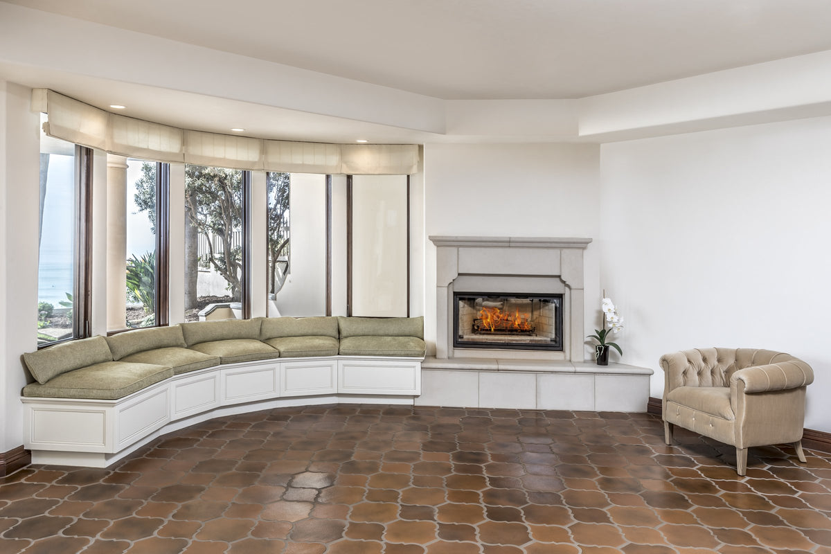 Living room and fireplace