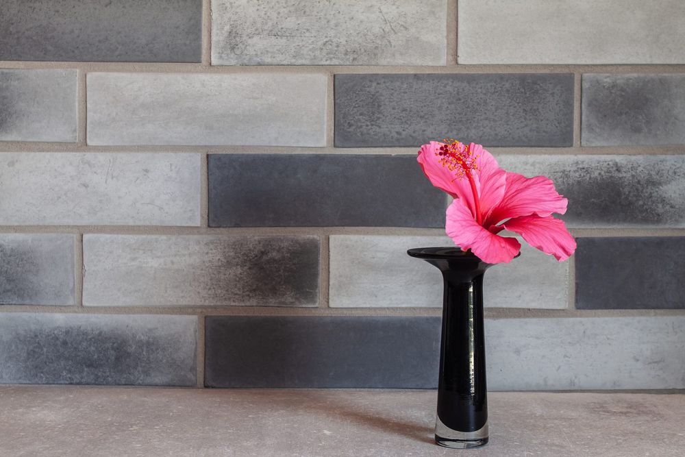 Artillo Brick Veneer in a mixed gray blend, straight on