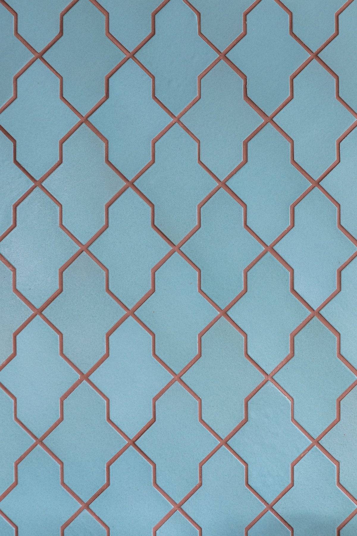 Turquoise glaze with dark grout