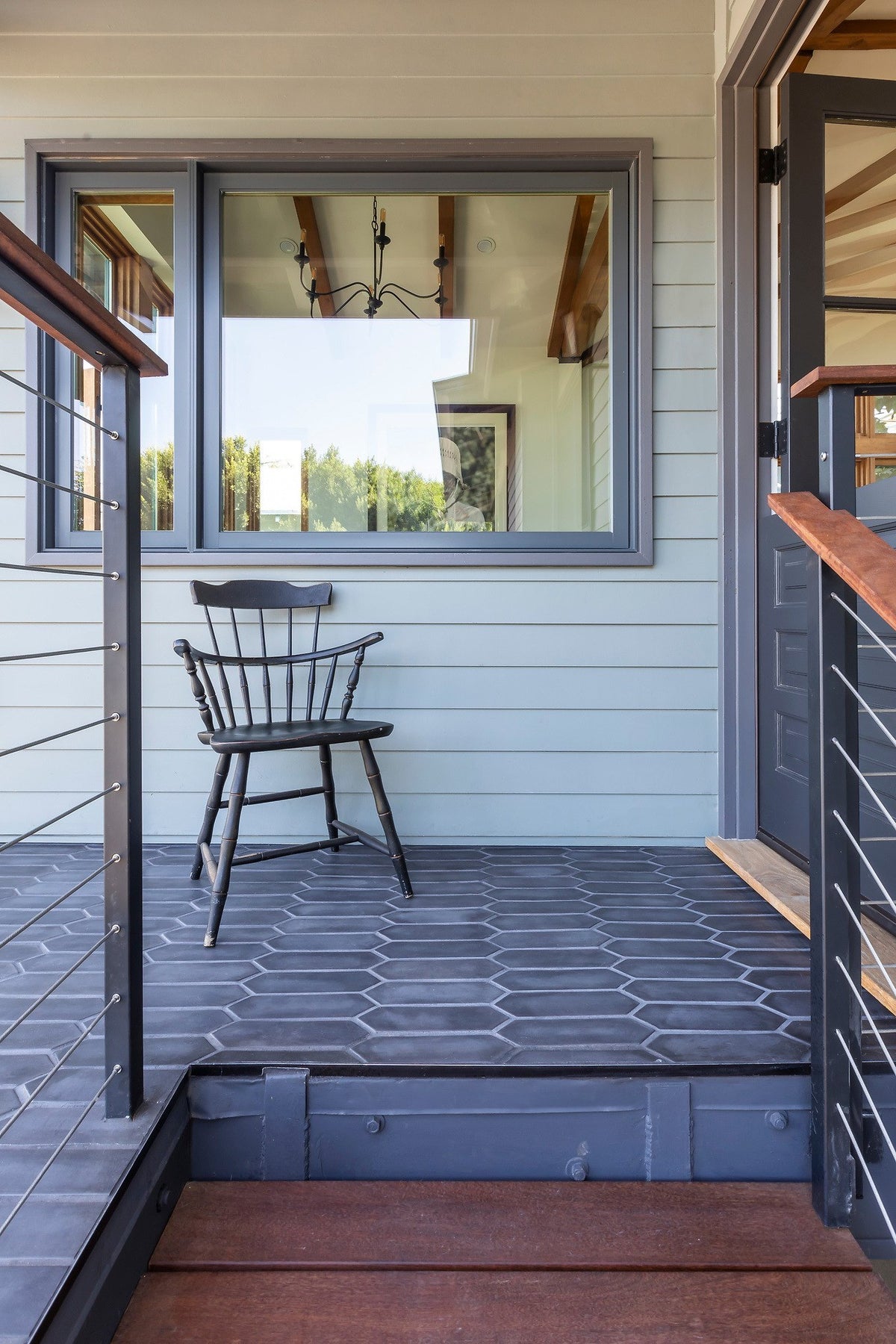 Covered balcony with Charcoal Picket floor