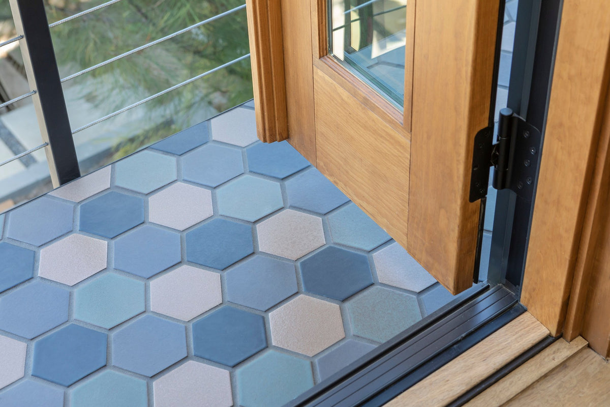 Studio Hexagon outside glass doors