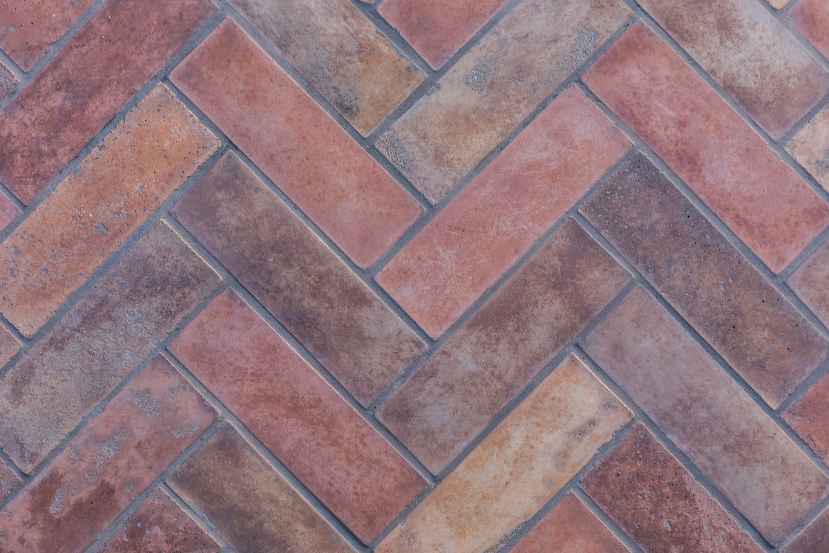 Close-up of 4x12 herringbone