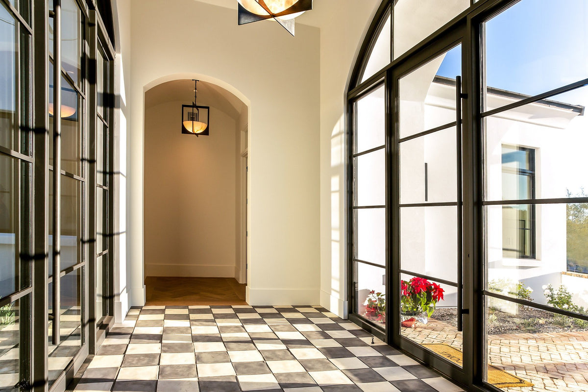 Gallery hall in Artillo checkerboard