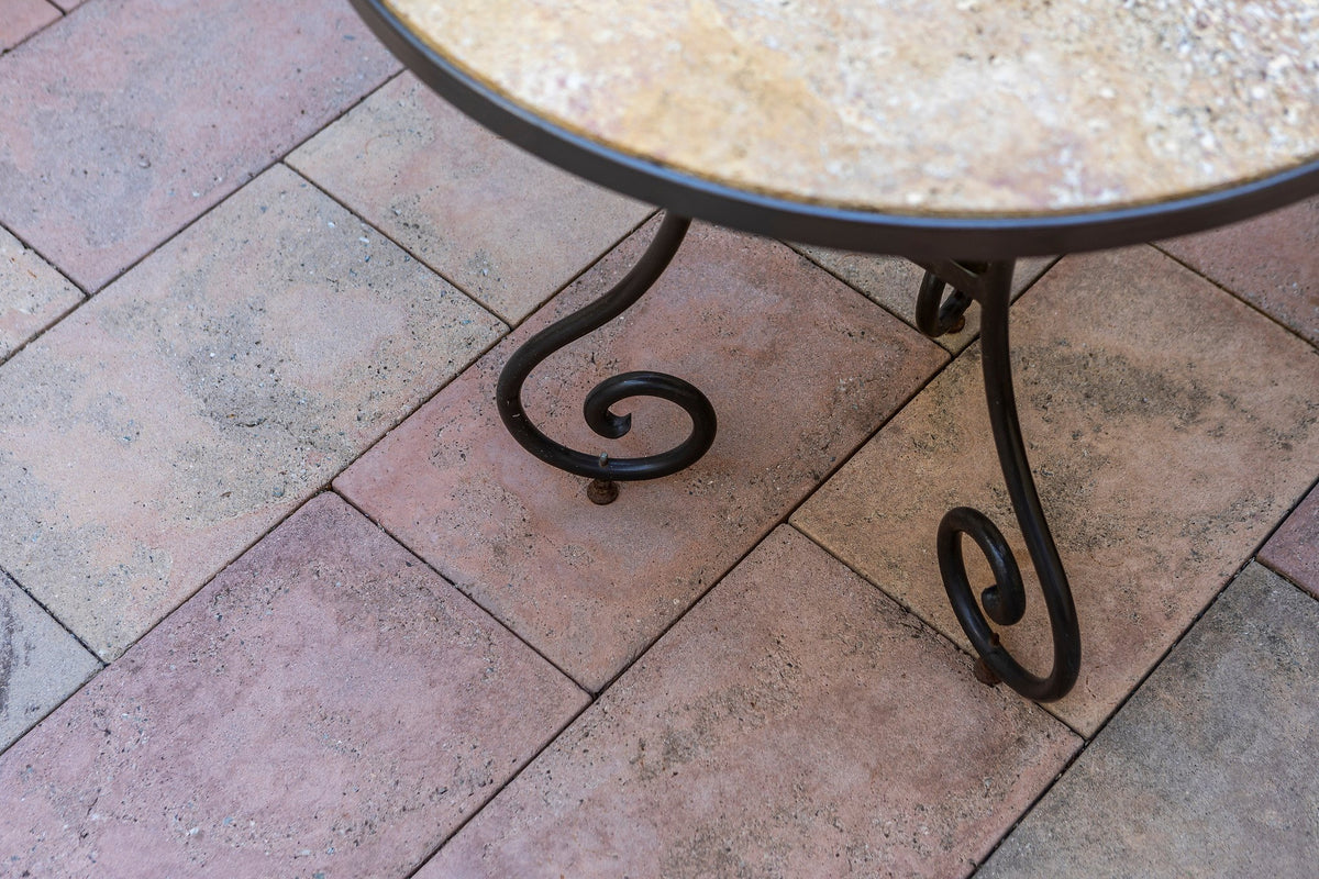 Roman pattern under a bistro table