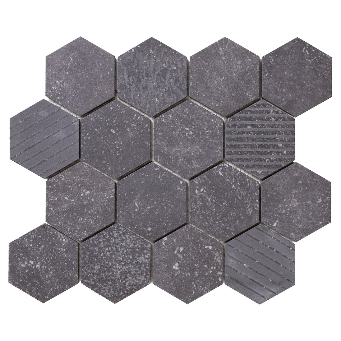 Italian Porcelain 10 Exa Mosaic 10x10 Nero Mix