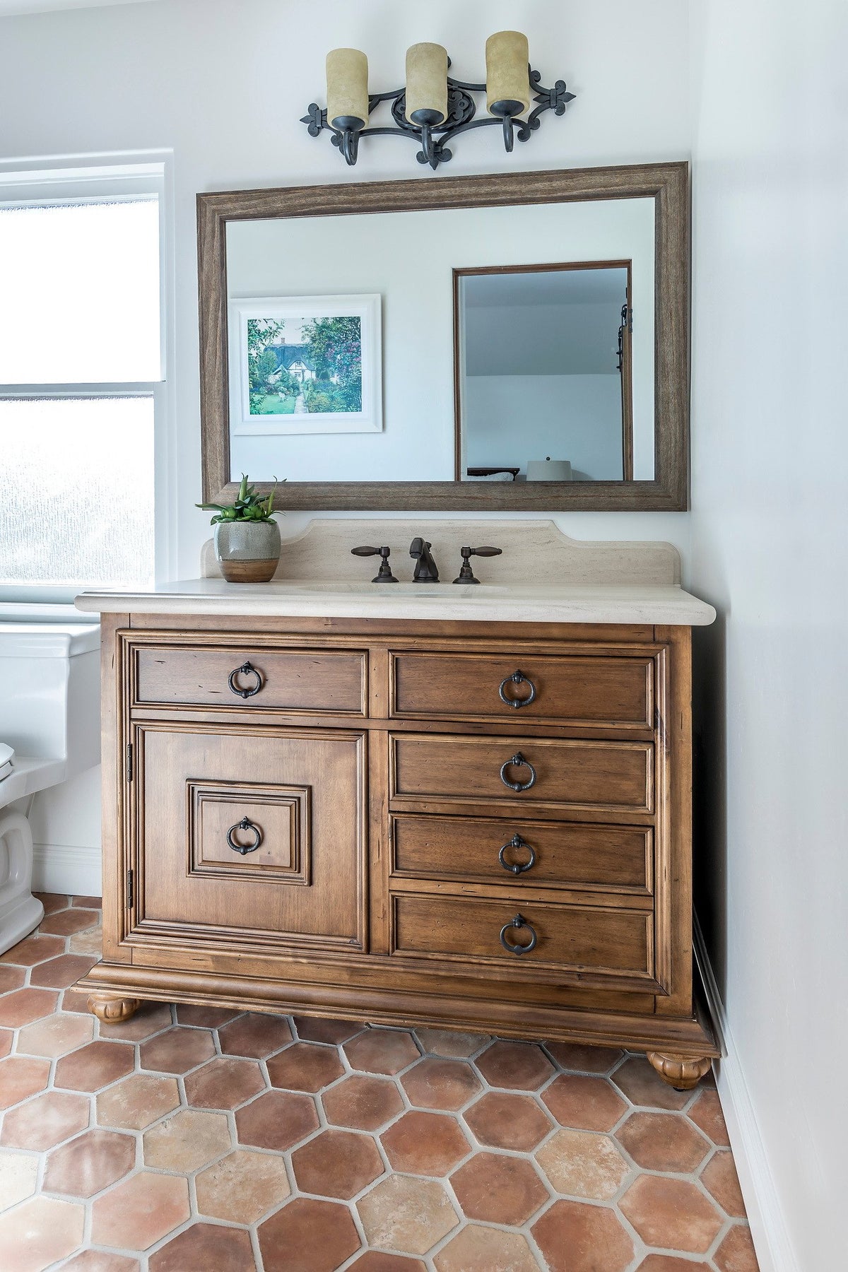 Bathroom with Hexagon Josie Blend floor