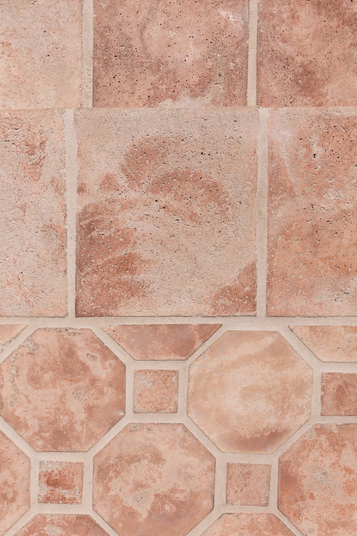 Octagon set in Cafe Olay, Limestone finish