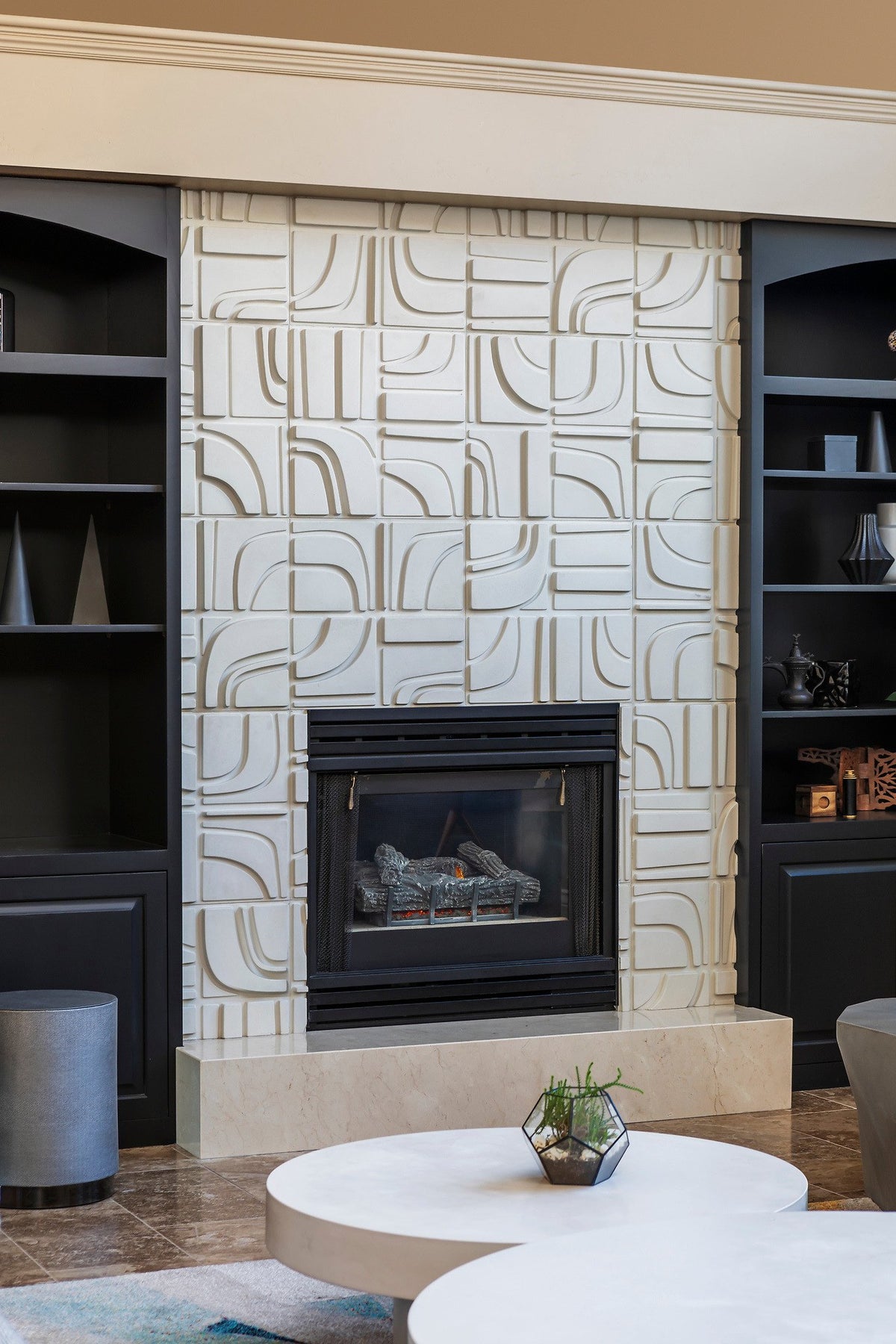Full-height Brute fireplace surround
