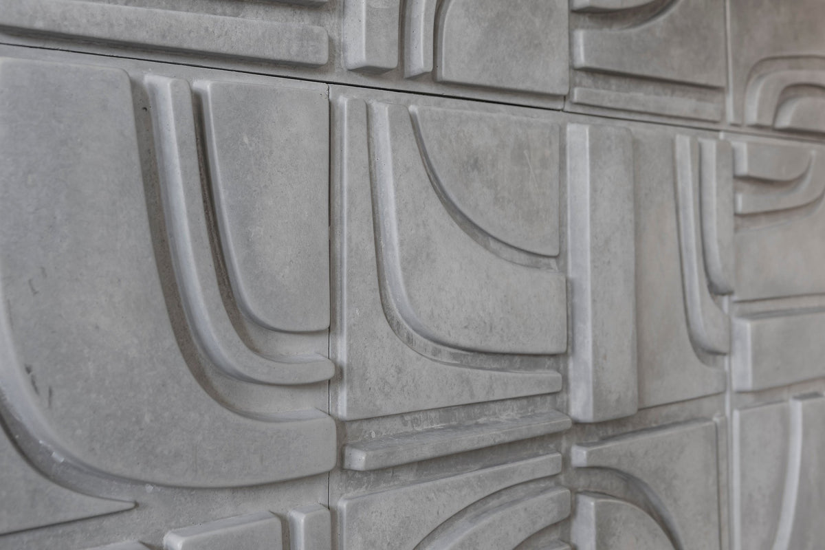 Raised relief of handcrafted Brute tile