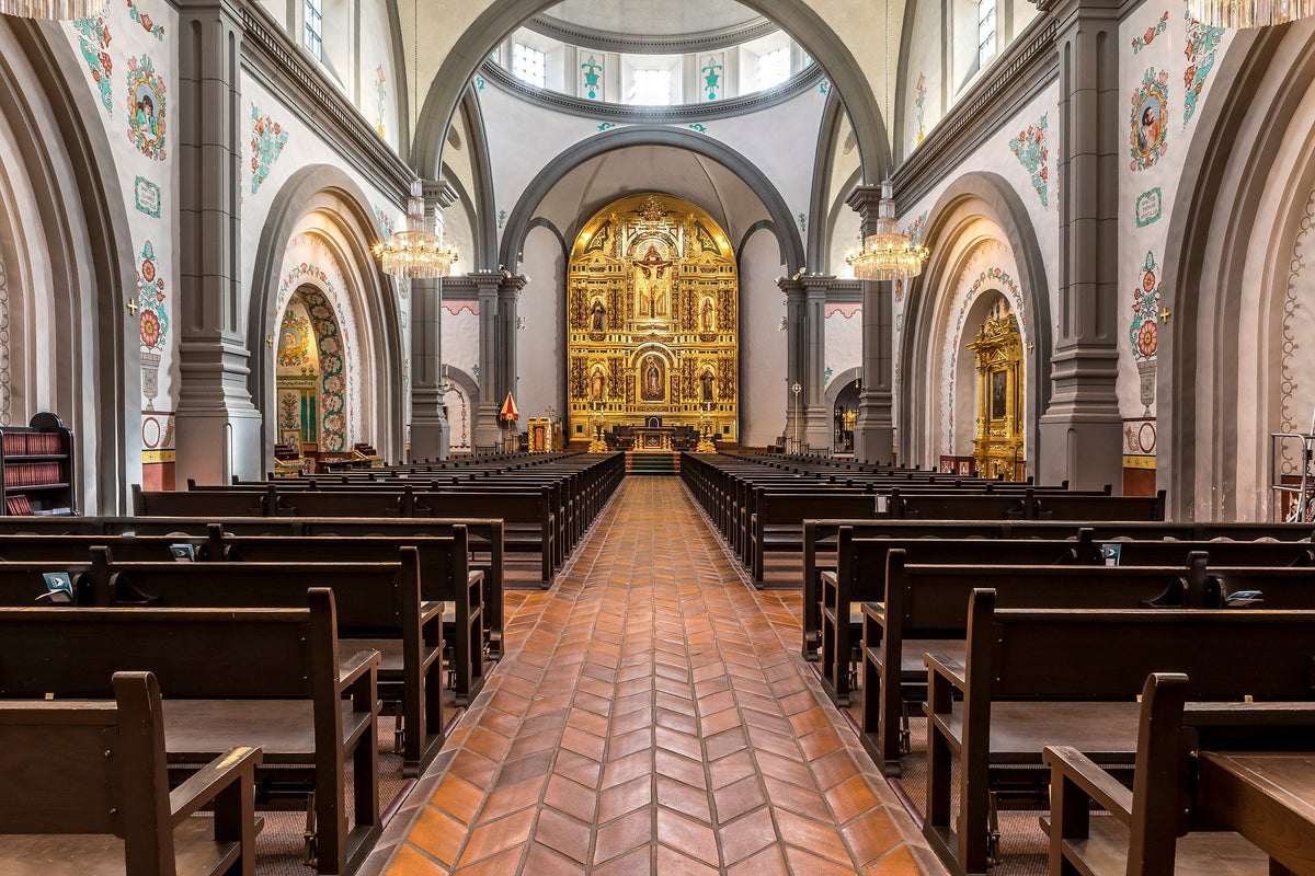 Basilica nave with Monrovia Chevron floor