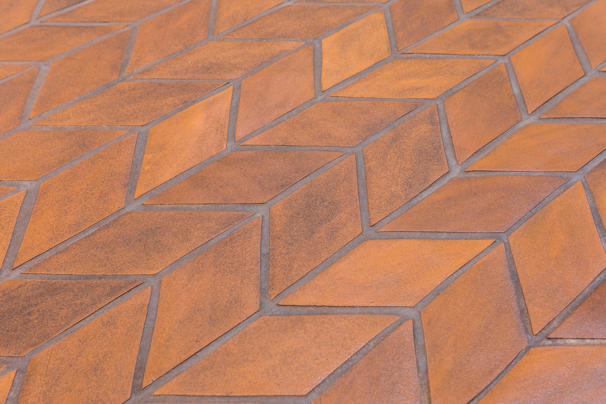 Chevron pattern in warm brown