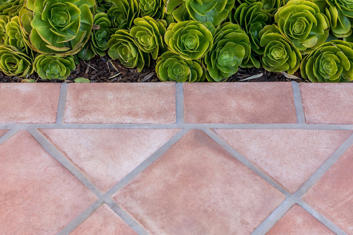 Cafe Olay pavers set on the diagonal