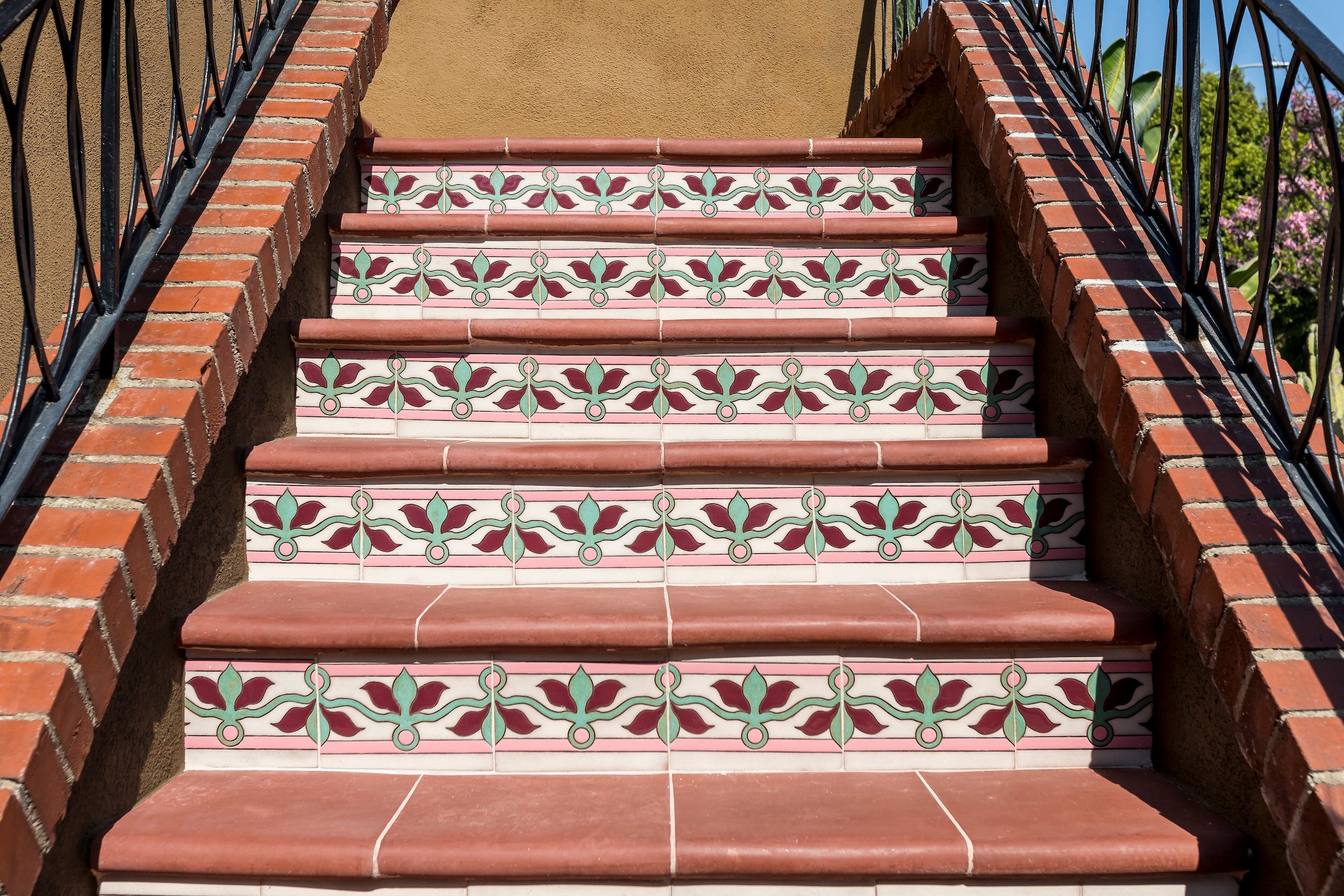 Monrovia stair treads with painted deco risers