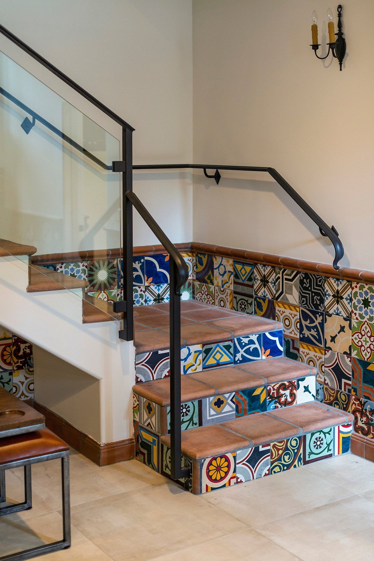 Interior stair with Cotto Gold treads