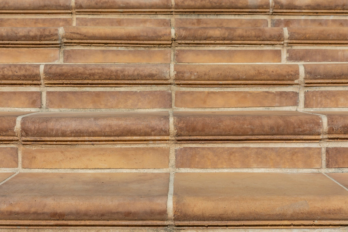 Close-up of the stair treads