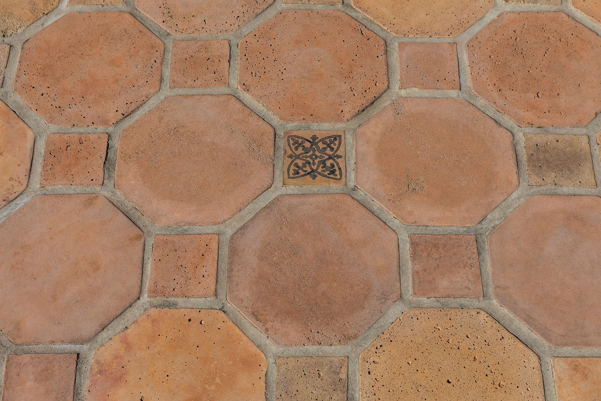 Deco dot set among Octagon pavers