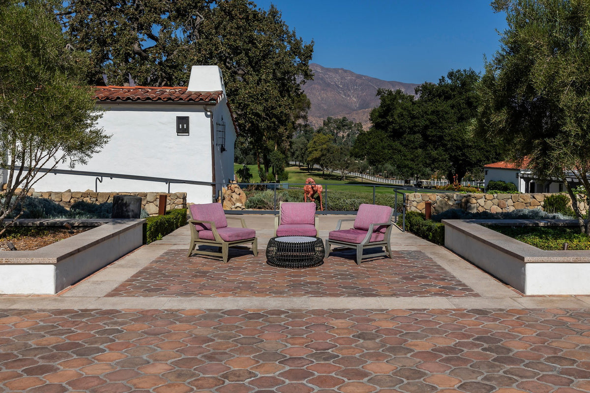 Fire pit terrace with mountain views