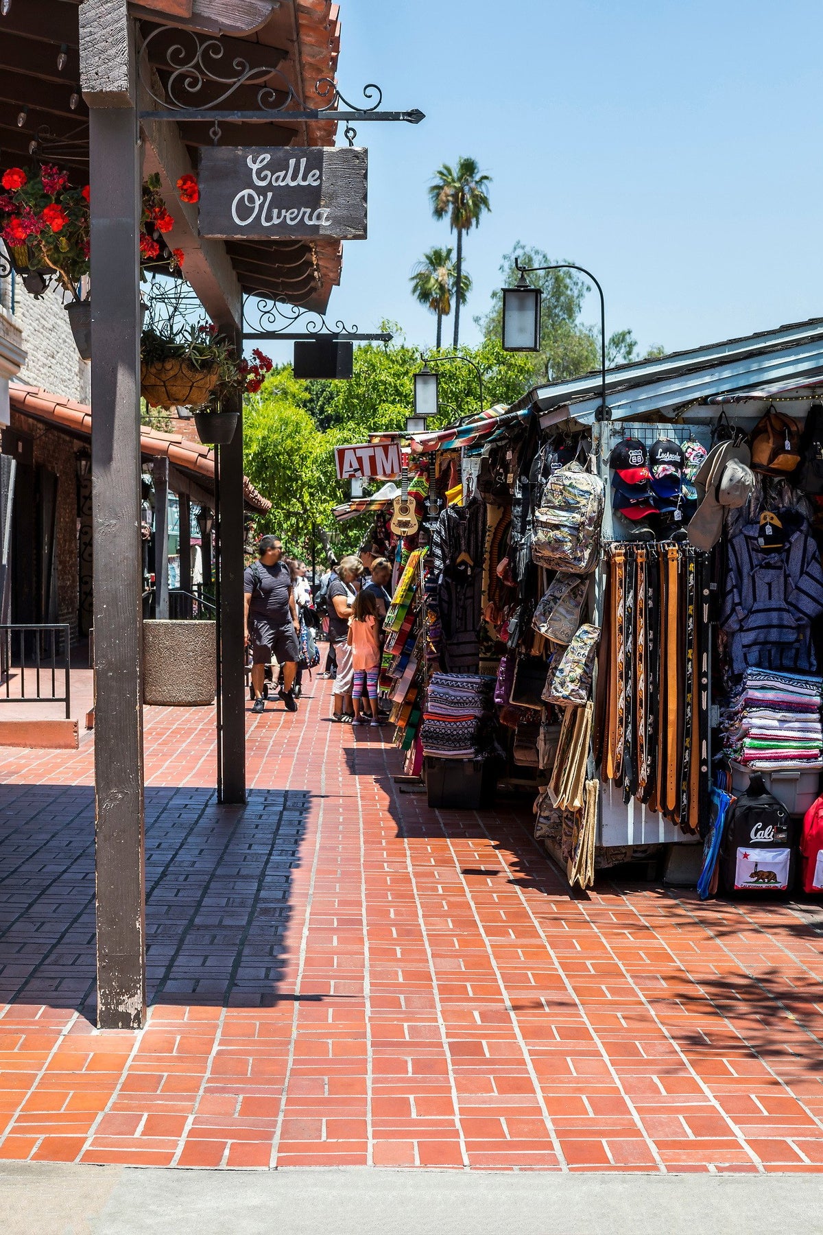 Brick walkway past the market stalls