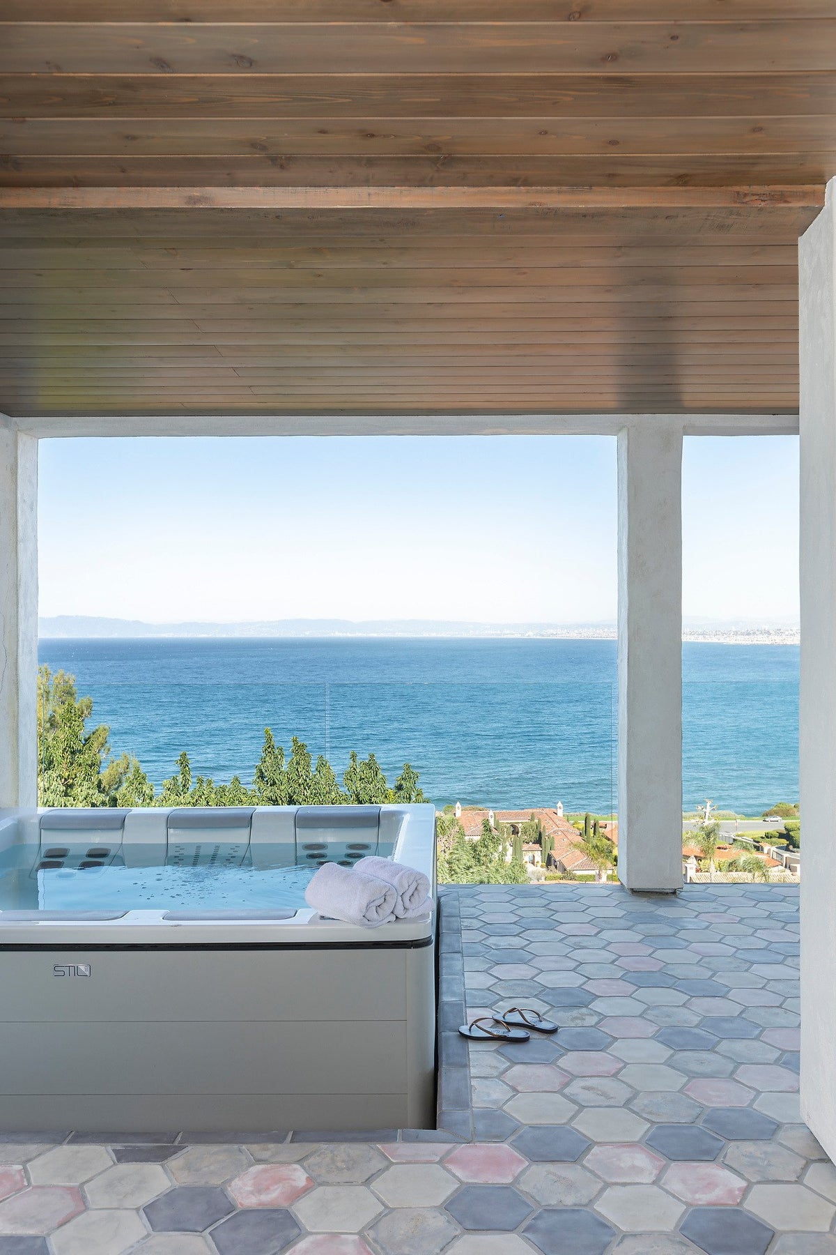 Spa framed by the ocean view