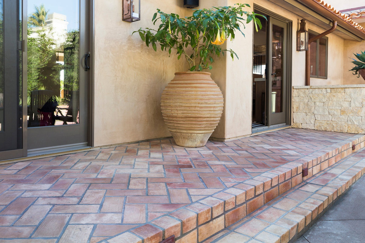 Brick step along the terrace