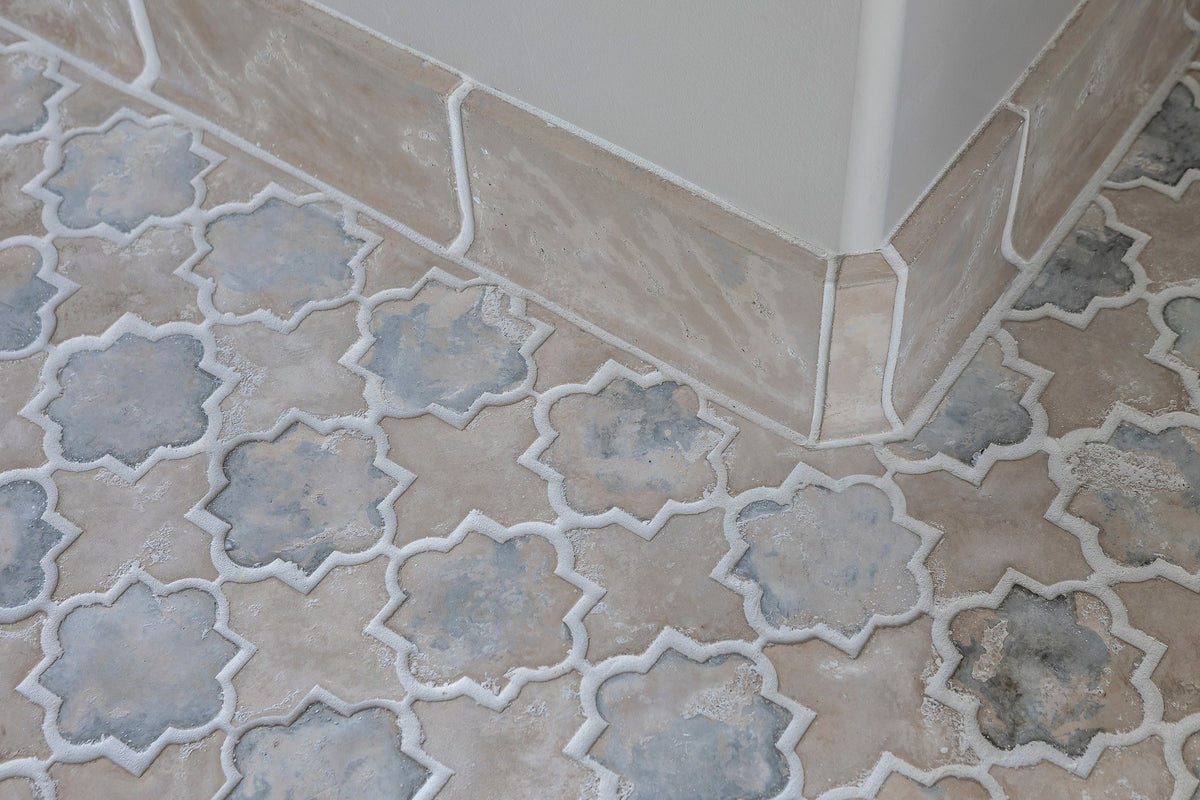 Floor meeting the matching base trim
