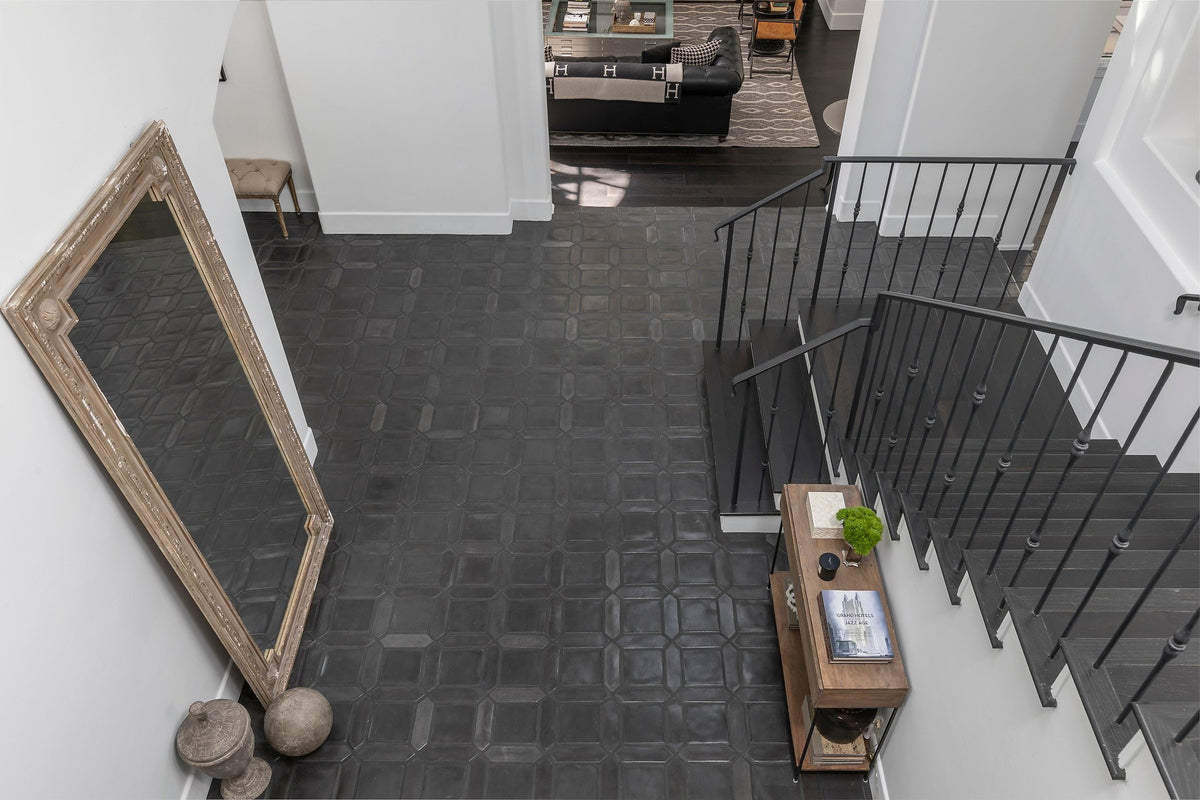 Picket floor beside the staircase