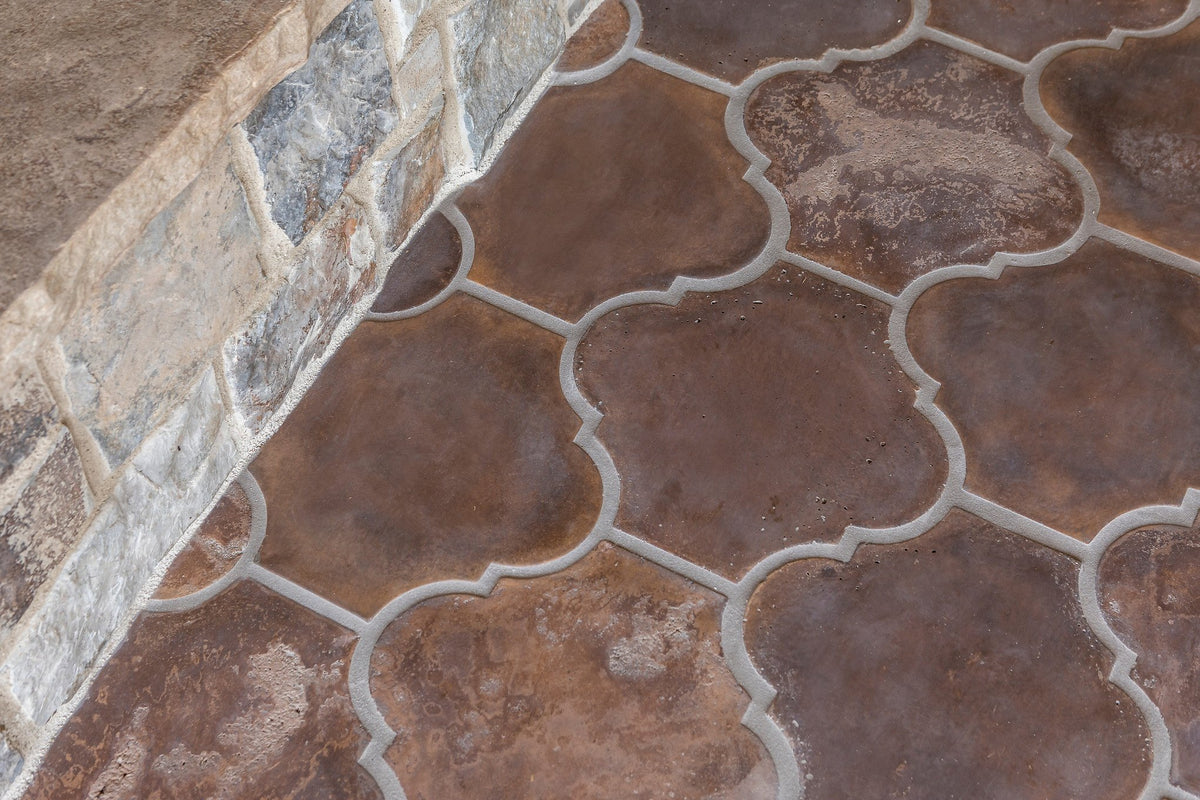 Tile meeting the stone hearth