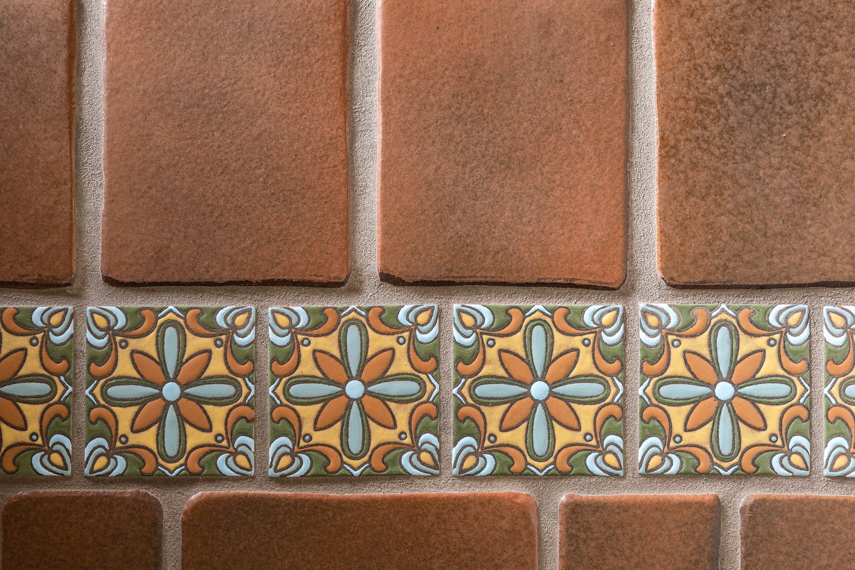 Handpainted deco border in the floor