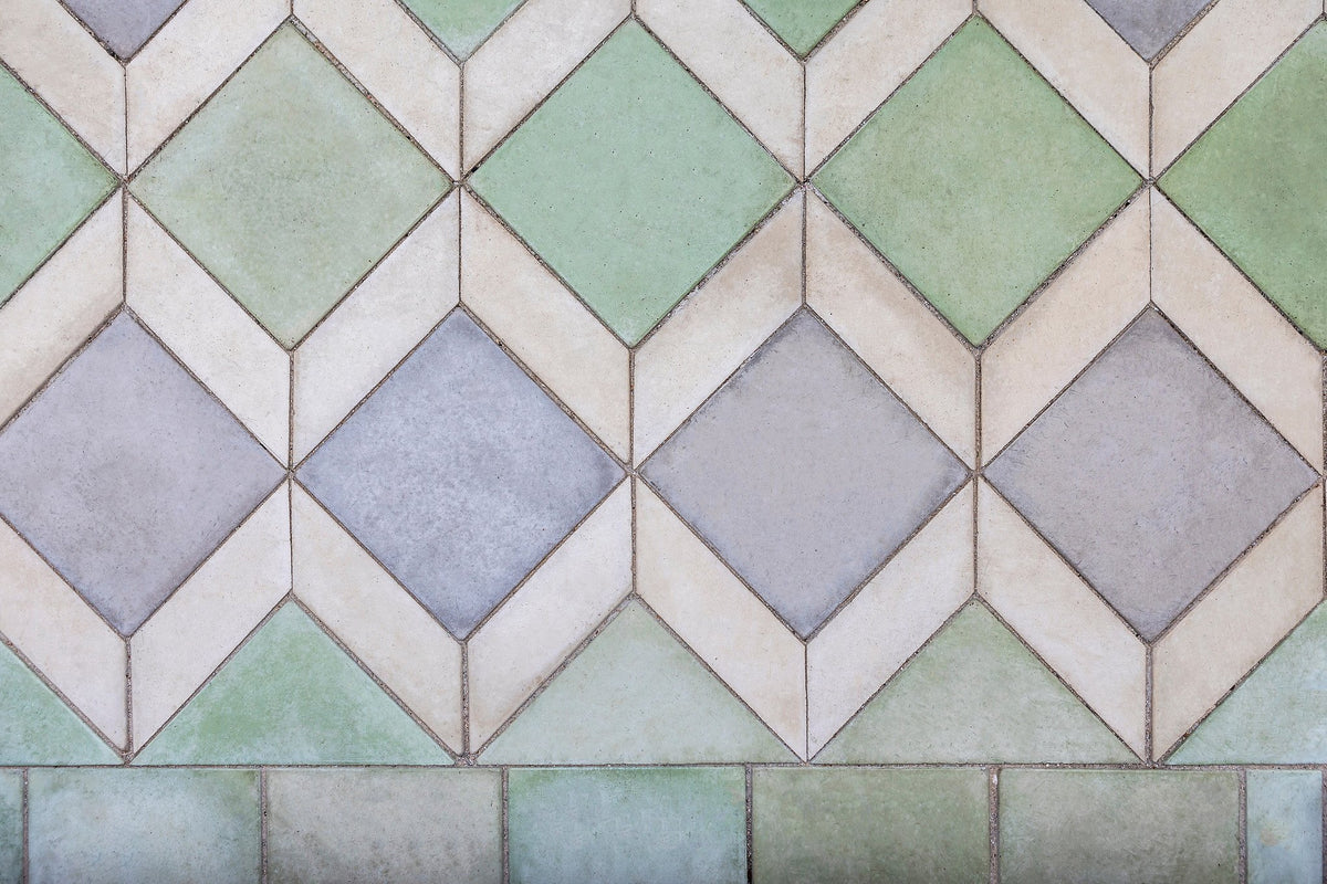 Custom Roman pattern in green and gray