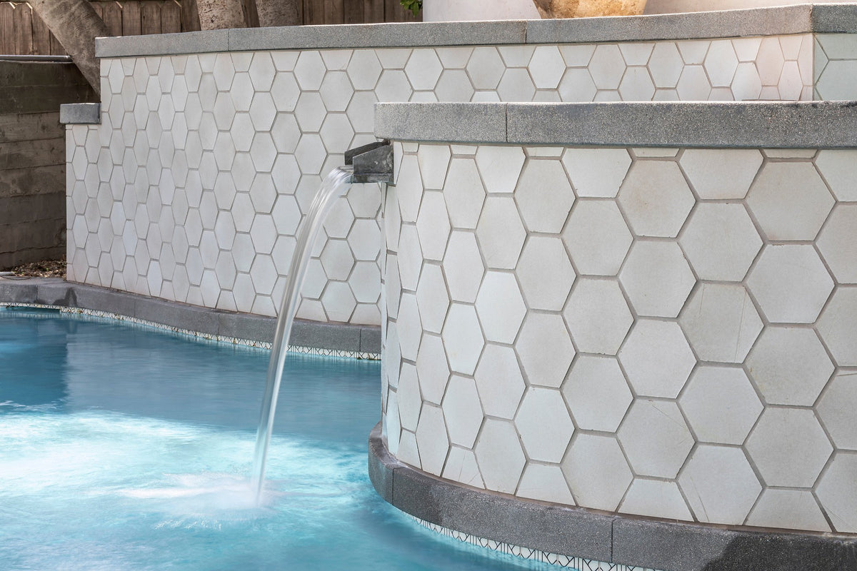 Water spout over the spa wall