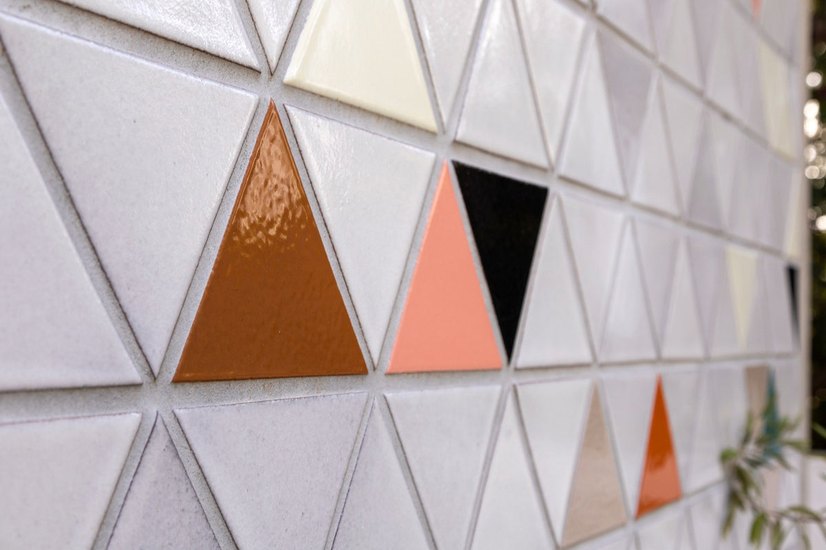 Handmade triangles, side view