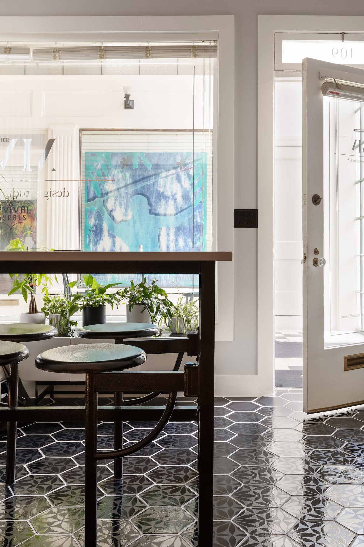 A design studio, front to back
