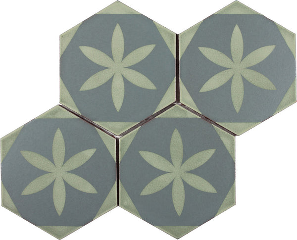 Silk Road design 03 in color F, four tiles laid up