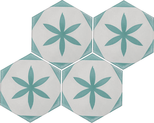 Silk Road design 03 in color i, four tiles laid up