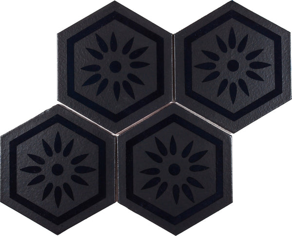 Silk Road design 04 in color D, four tiles laid up