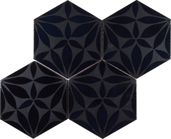 Silk Road design 05 in color D, four tiles laid up