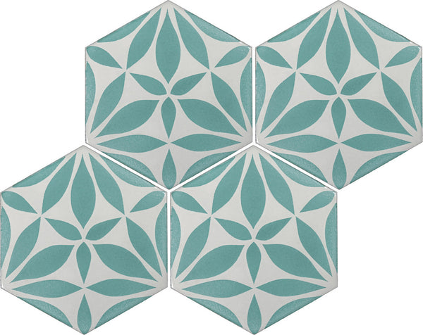 Silk Road design 05 in color i, four tiles laid up